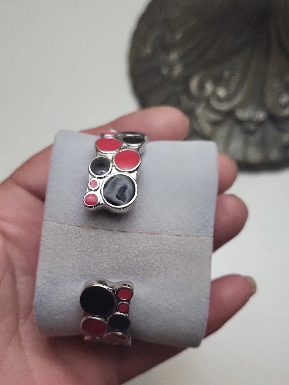 GRAMERCY Red & Black Circle CUFF Watch